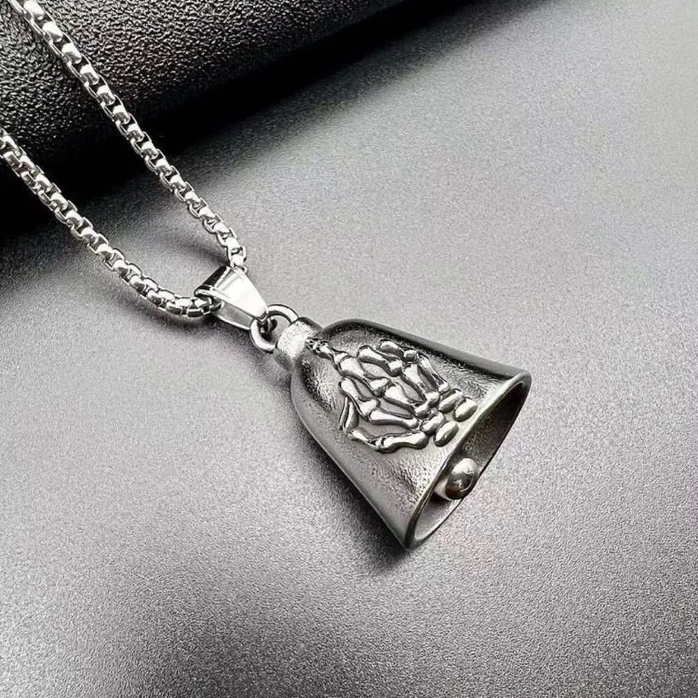 Biker gremlin bell / necklace